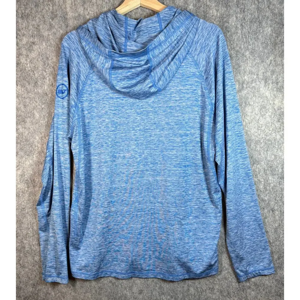 Vineyard Vines Performance Heathered Blue Lightweight Medium Pullover Hoodie